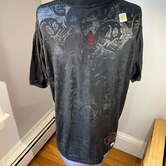 La Cosa Nuestra 2X, Black Sheer TShirt. So cool! Skulls, Roses, Mexico. RARE.5/5 - Picture 3 of 10